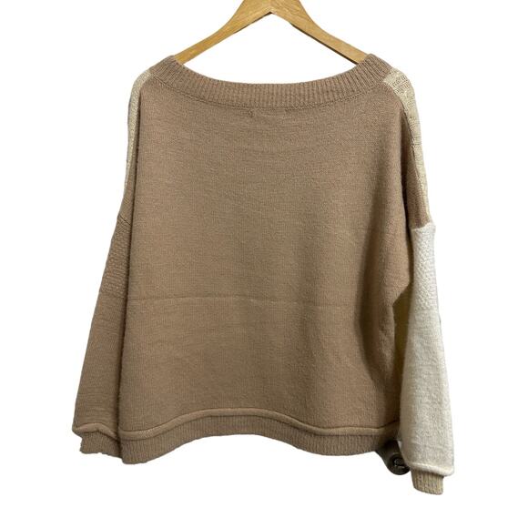 Amaryllis women's patchwork oversized boat neck sweater‎ size Xs/S - Picture 5 of 5